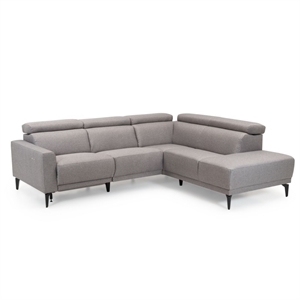 New York Sofa med open end og el-recliner 260 x 222 cm. - Light Grey Oakland 